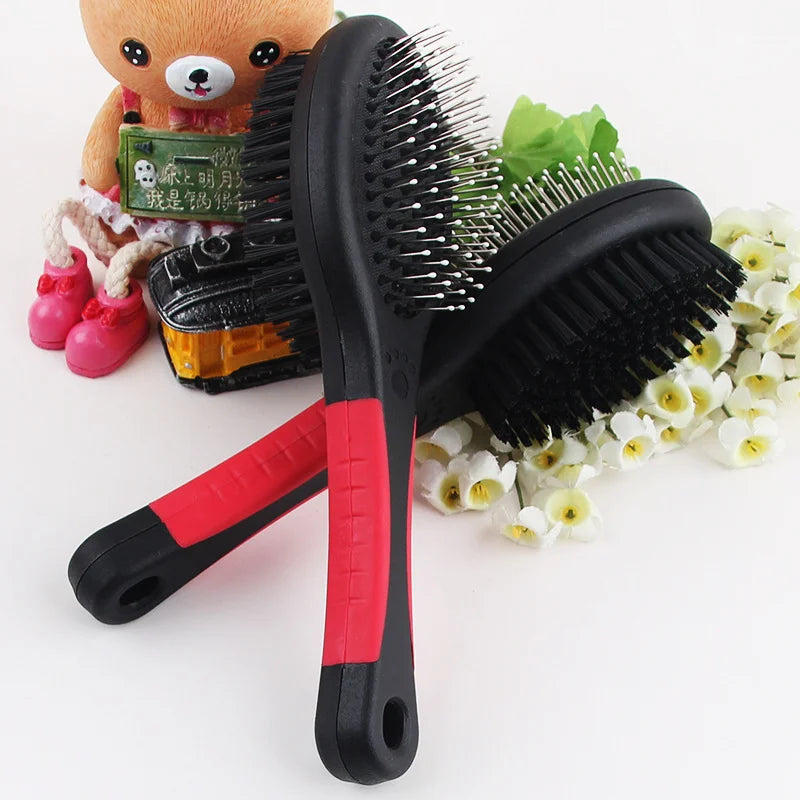 Pet Dog Needle Comb Durable Double-Sided Bathing Brush Plastic Massage Beauty Bristle Brush Floating Hair Remove Grooming Tools